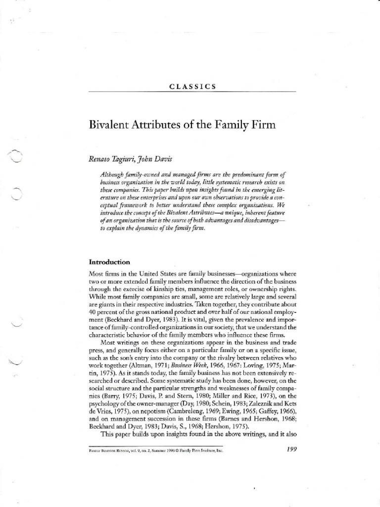 Bivalent Attributes of Family Firms | PDF | Emotions | Action (Philosophy)