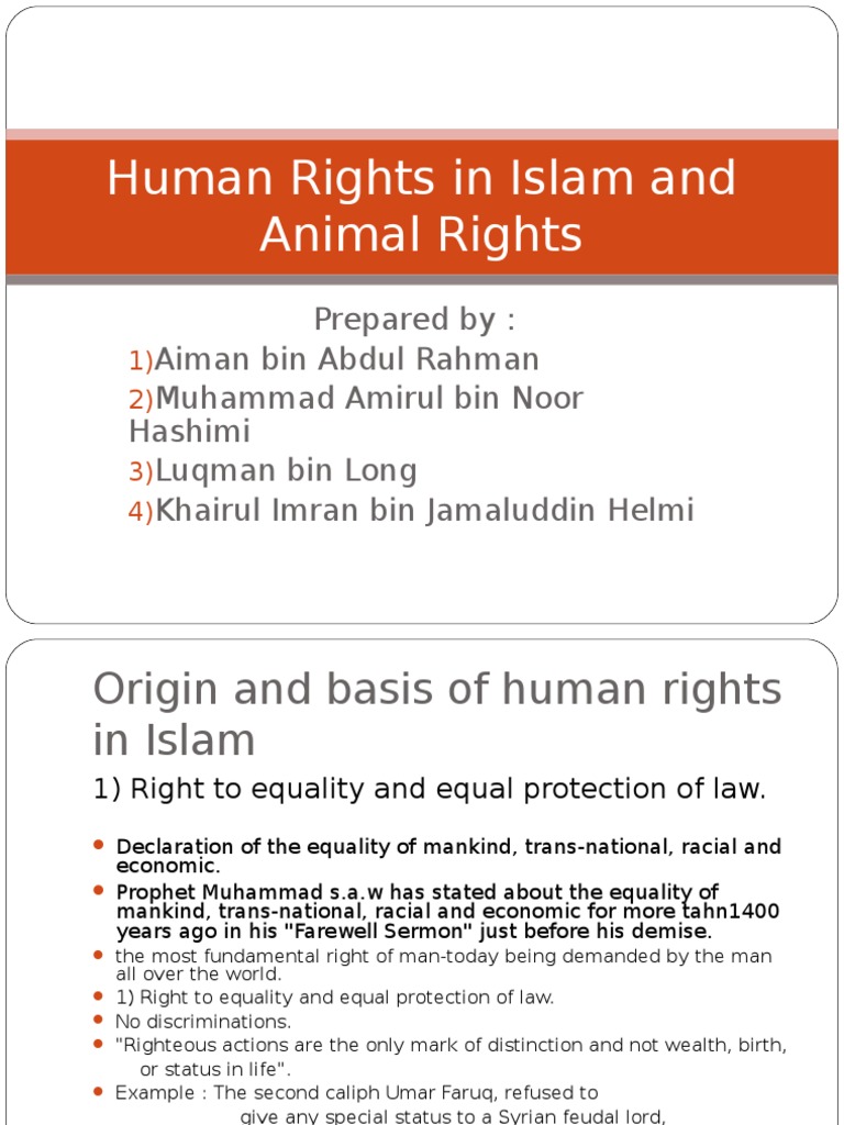 Human Rights in Islam and Animal Rights | PDF | Sahabah | Muhammad