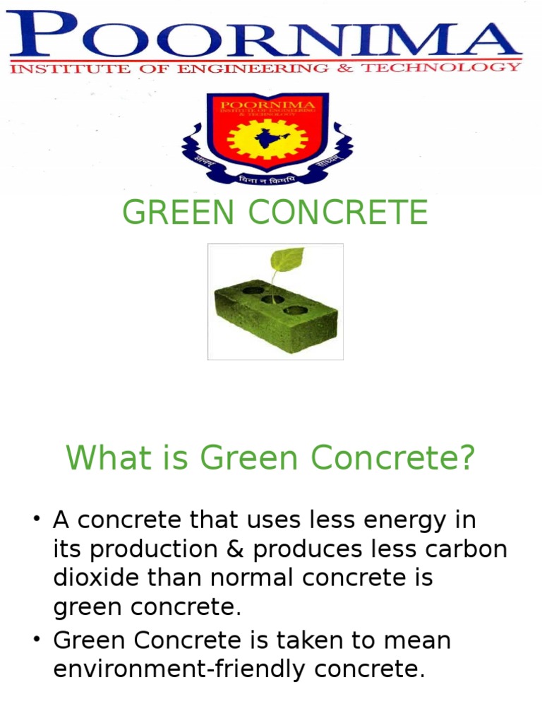 Benefits of Green Concrete Explained | PDF | Construction Aggregate ...