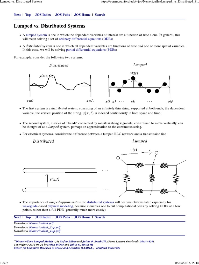 Lumped vs. Distributed Systems PDF | PDF | Partial Differential ...