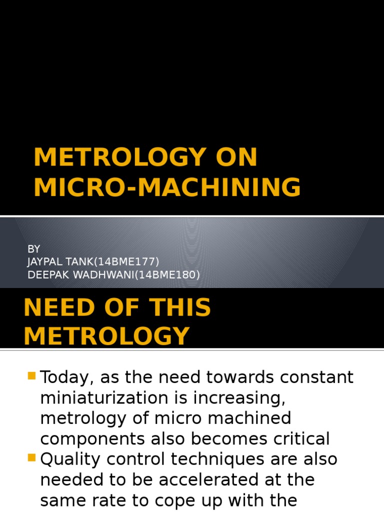 Metrology Techniques for Micro-Machining | PDF | Confocal Microscopy ...