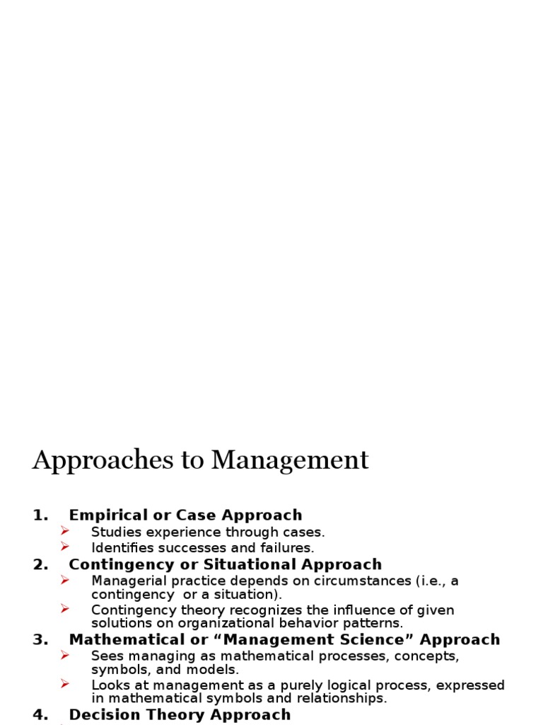 Key Management Approaches Explained | PDF | Interpersonal Relationships ...