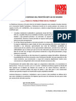 Manifiesto en Defensa Del Frontón Beti-Jai de Madrid Ante El Plan Especial Del Ayuntamiento