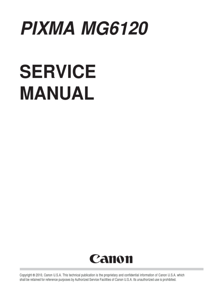 Service Manual Canon Pixma Mg6120 | Printer (Computing) | Image Scanner