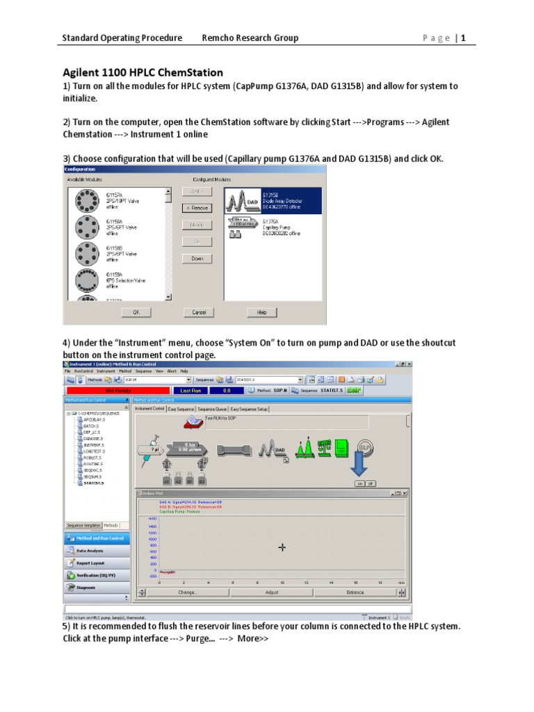 Protocol Agilent 1100 HPLC Chemstation | PDF | Separation Processes ...