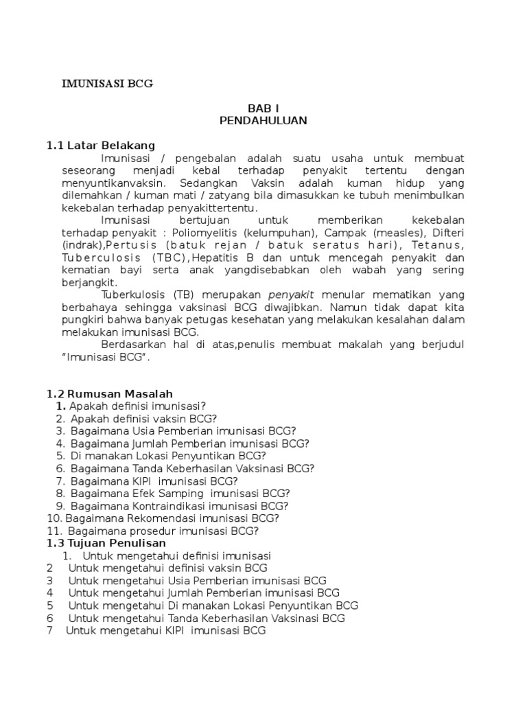 Imunisasi Bcg