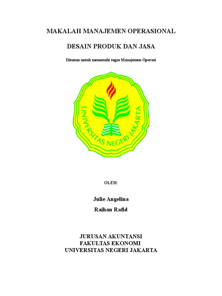 Contoh Makalah Manajemen Operasional Desain Produk