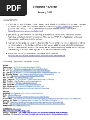 Scholarships For College Students 2016 >> January Scholarship Newsletter 2016 Student Financial Aid Scholarships For College Students 2016 >> January Scholarship Newsletter 2016 Student Financial Aid