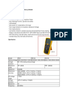 Especificação Técnica - Insulation Tester It811