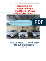 Reglamento Interno de Empresa de Transportes