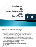 Television-As An Advertising Media and Its Effects: by Arunita Gupta Roll No 23 Mba 3