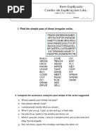 6 - Ficha de Trabalho - Past Simple - Irregular Verbs (2)