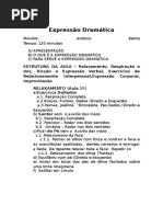 Expressão Dramática - Aula 1ª a 8ª