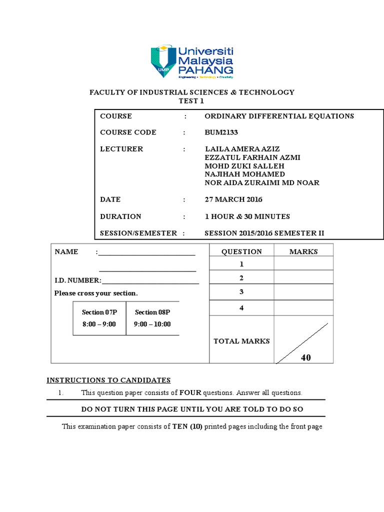 This Question Paper Consists of FOUR Questions. Answer All Questions ...