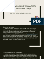 Sistem Informasi Manajemen Dalam Dunia Kerja