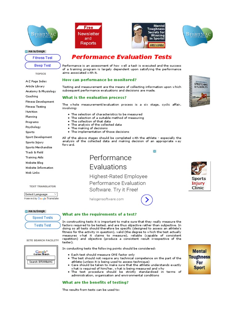 Performance Evaluation Test 101 | PDF | Performance Appraisal | World ...