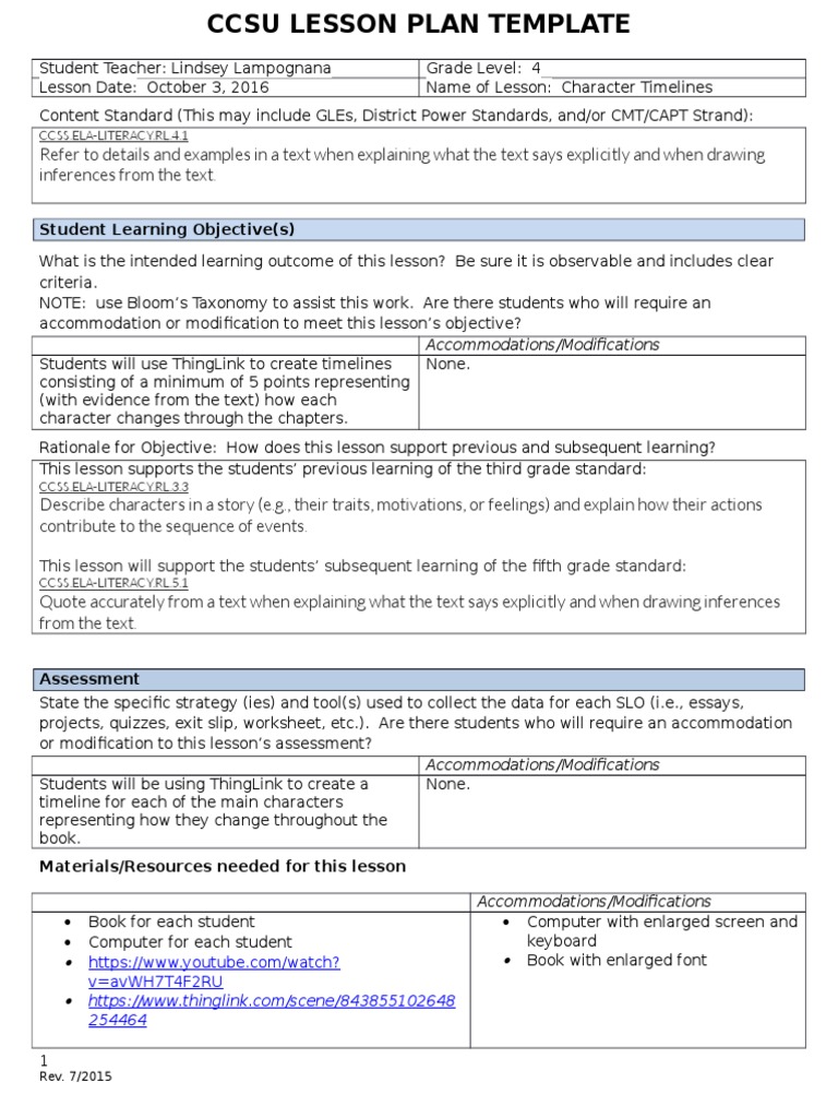 Student Learning Objective(s): Ccss.Ela-Literacy.Rl.4.1 | Lesson Plan