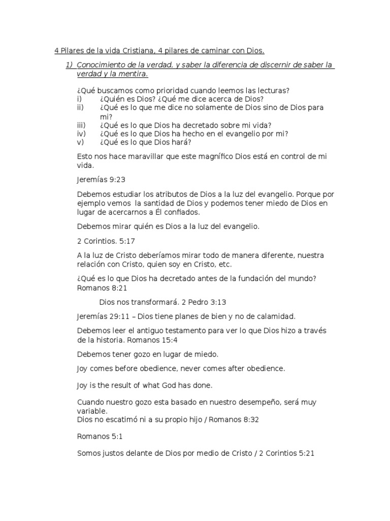 Cuatro Pilares de la Vida Cristiana | PDF | Cristo (título) | Fe