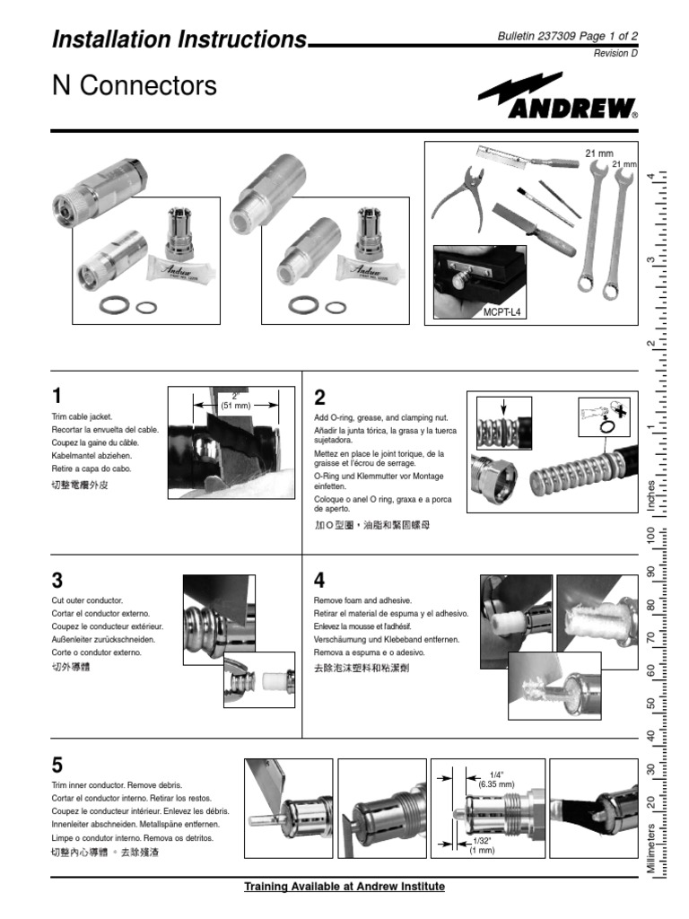 N Connectors Installation Instructions PDF Joining Business