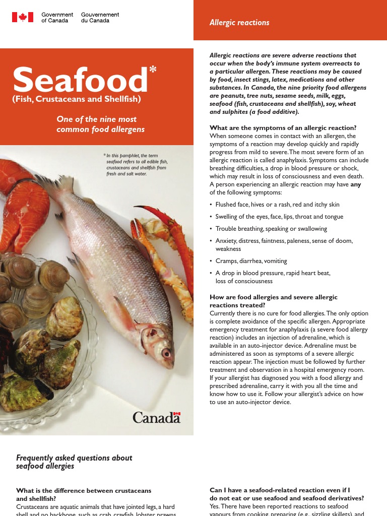 Seafood/Fish Allergy Food Allergy Allergen