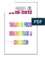 Tabulador Precios Obras Construccion Civil Venezuela PDF