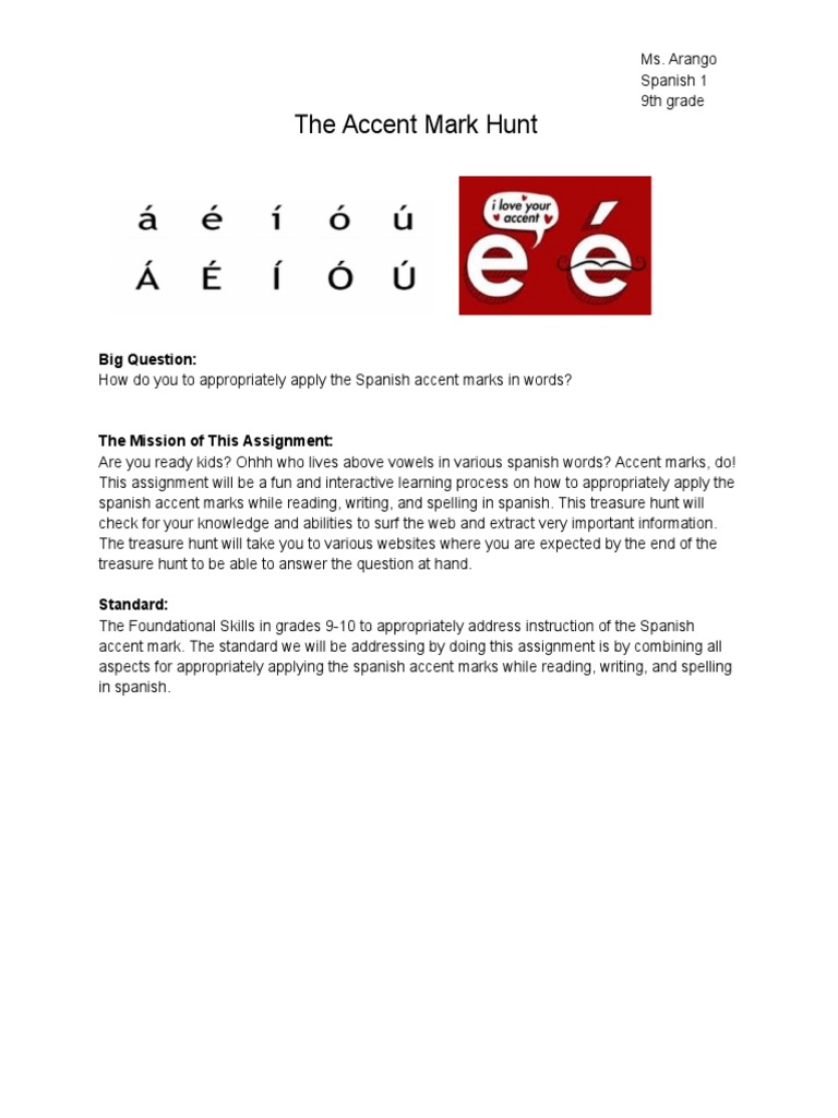 Accent Marks in Spanish: A Guide | PDF | Language Arts & Discipline ...