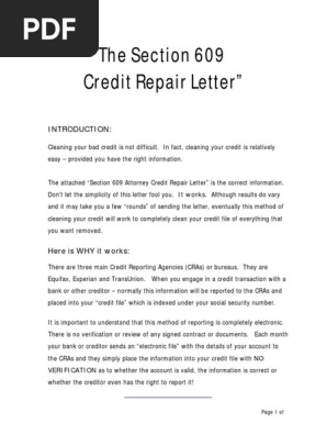 Credit Repair Letter!