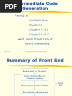 Reading List: Aho-Sethi-Ullman: Chapter 6.1 6.2 Chapter 6.3 6.10 (Note: Glance Through It Only For