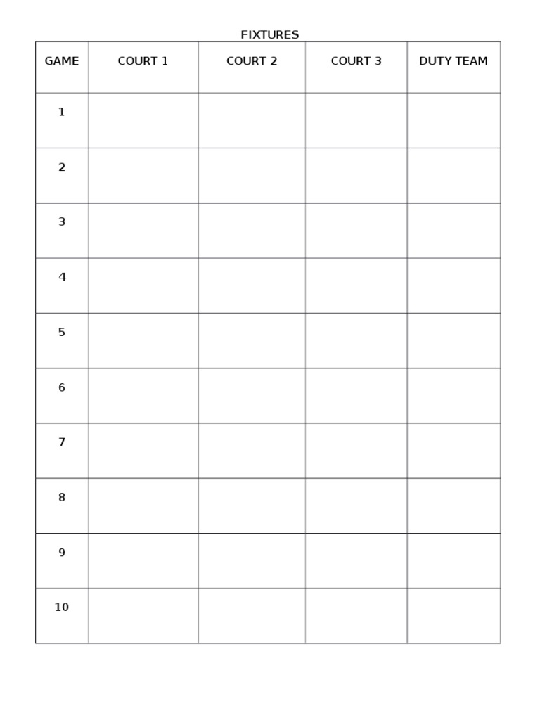 Fixtures Outline | PDF