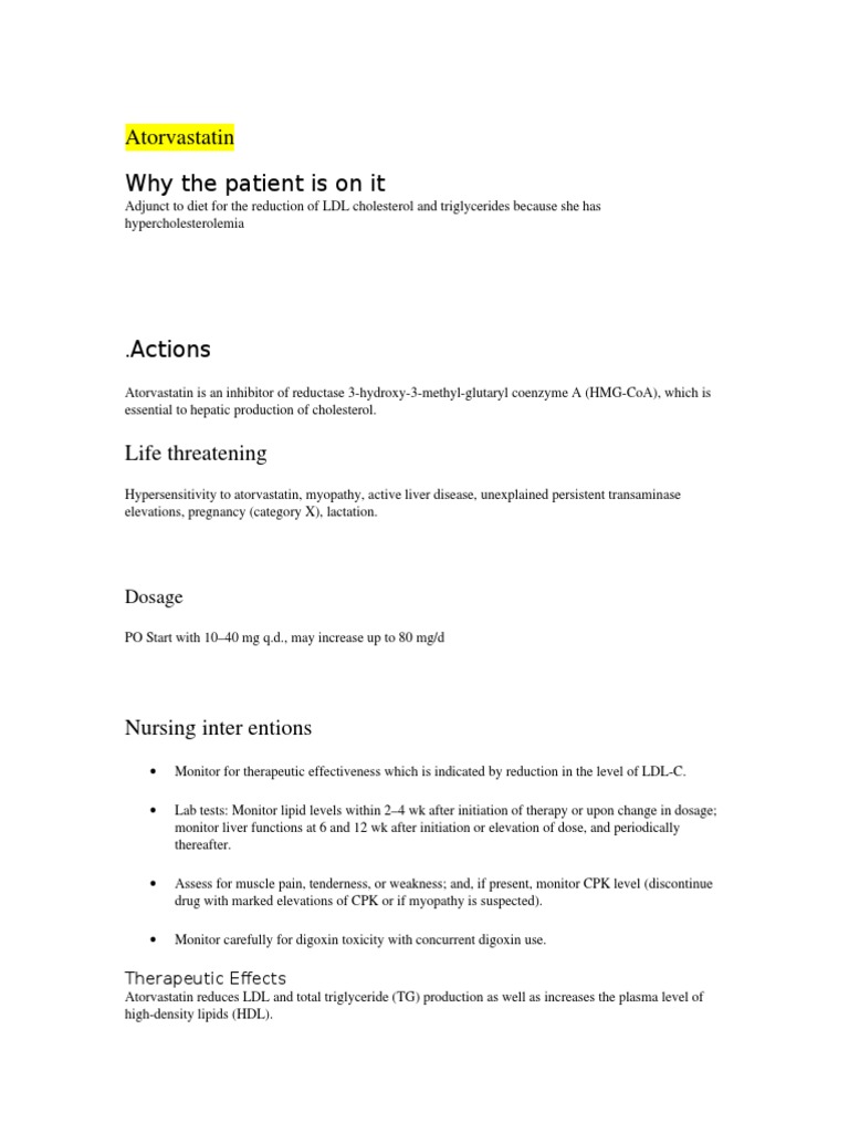 Image Result For Atorvastatin Dosage Guide Max Dose Adjustments S