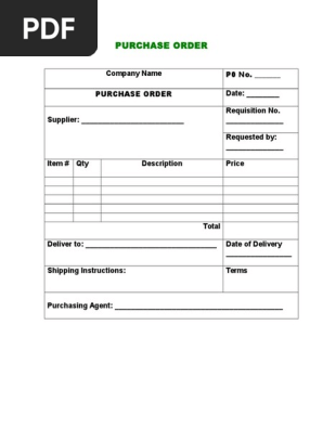 Purchase Order Form