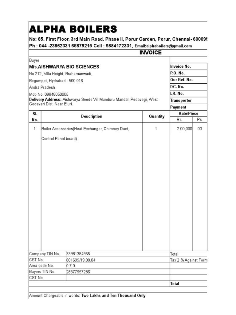 Invoice-58 Aishwarya Bio Sciences | PDF