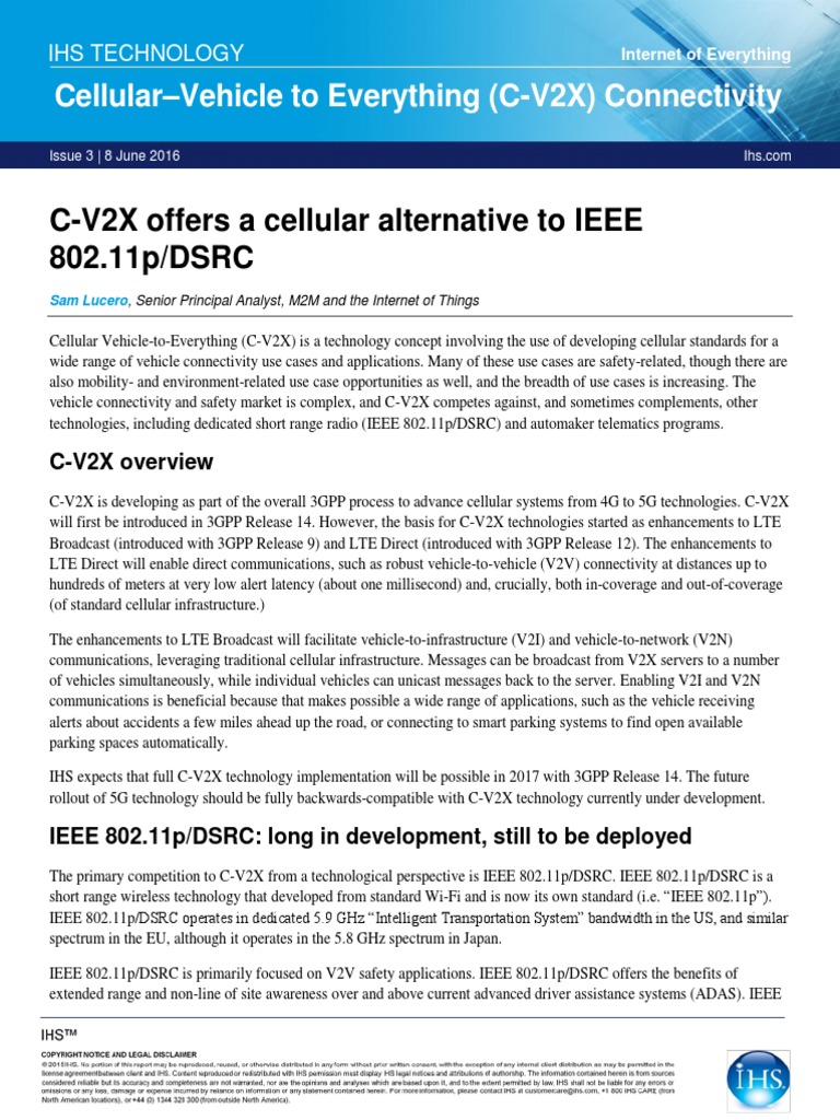 Ihs Technology Whitepaper Cellular Vehicle To Everything C v2x ...