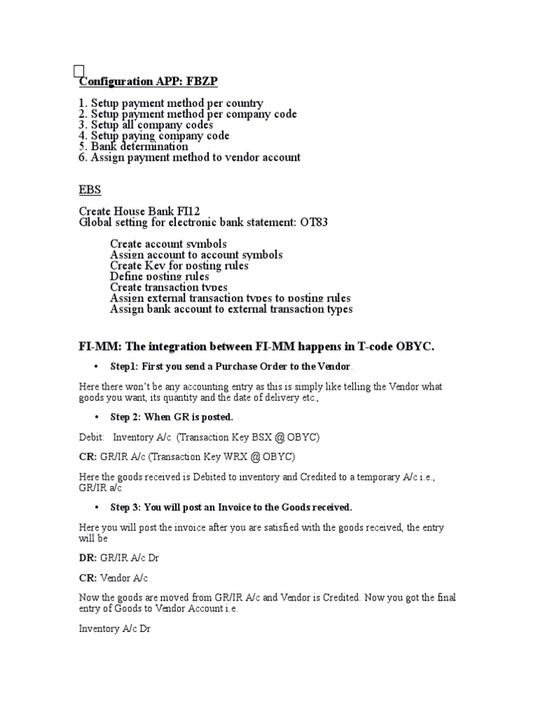 SAP FI Configuration Guide | PDF