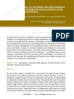 Unam Las Matemáticas y El Entorno Como Deserción en Medio Superior