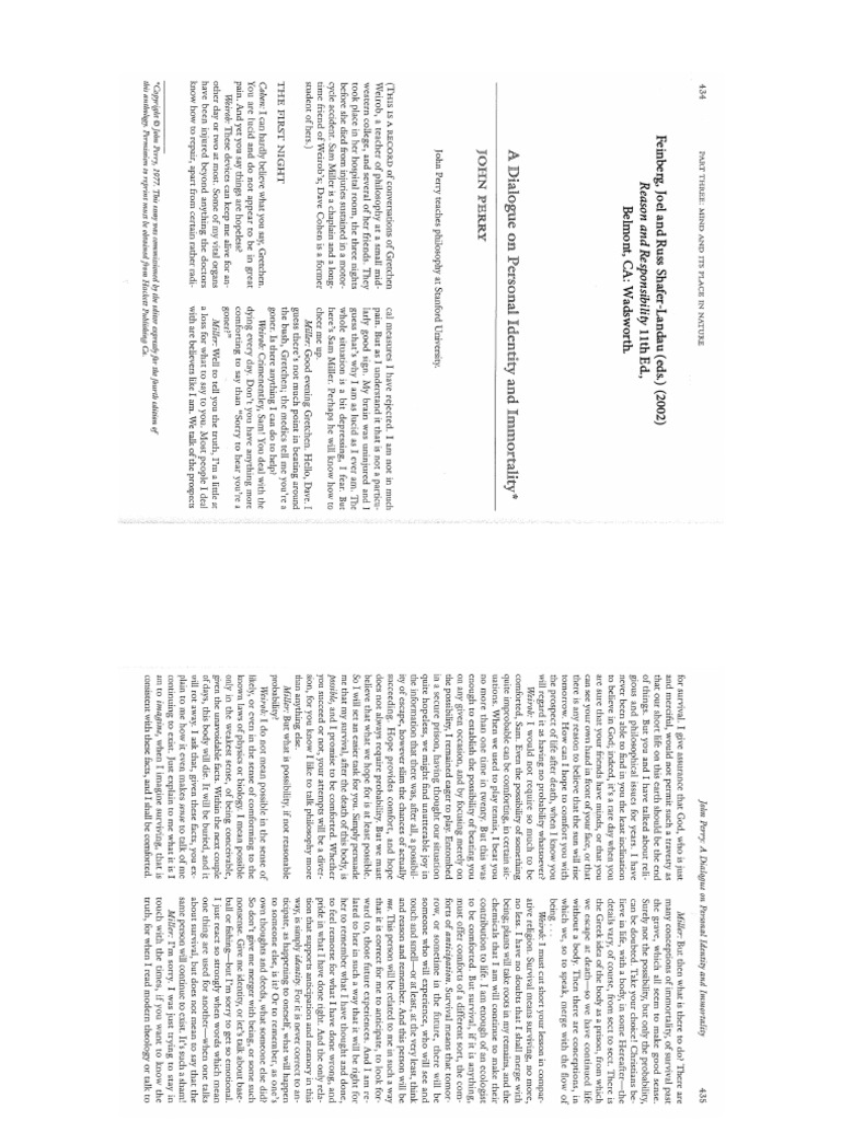 john perry adialogue on personal identity and immortality