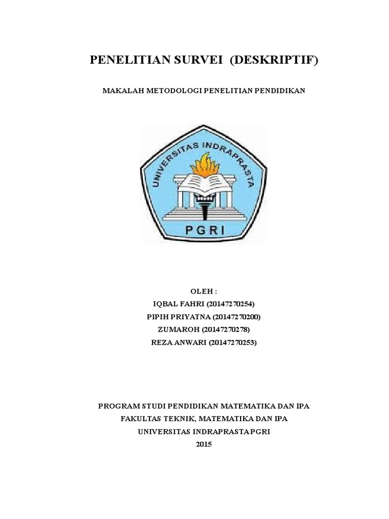 Makalah Penelitian Survey Deskriptif