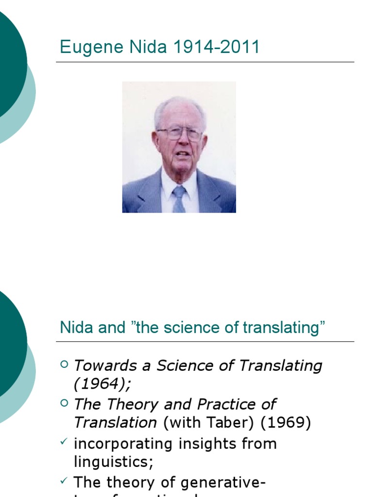 Nida's Translation Theory Overview | PDF | Translations | Semantics
