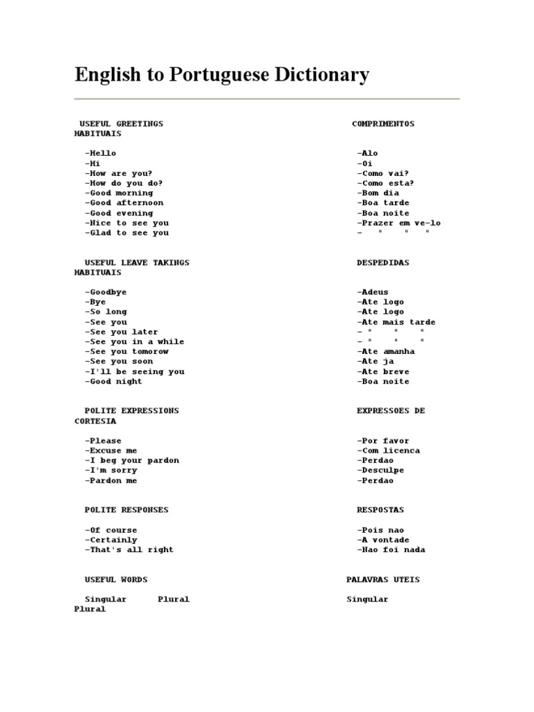 English To Portuguese Dictionary PDF Correio Filatelia