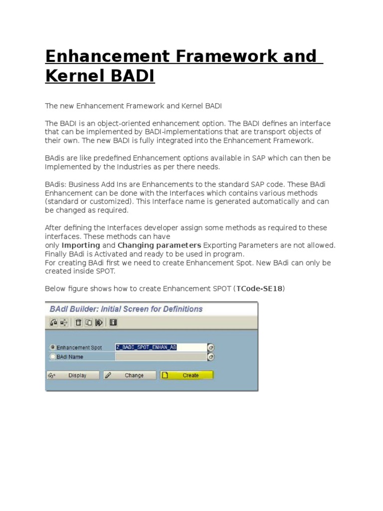 Kernel BADI Implementation in SAP ABAP | PDF | Interface (Computing ...