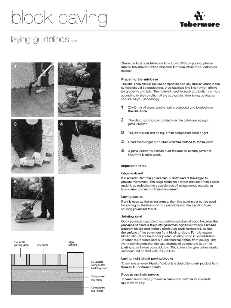 Block Paving Installation Guidelines | PDF | Road Surface | Concrete