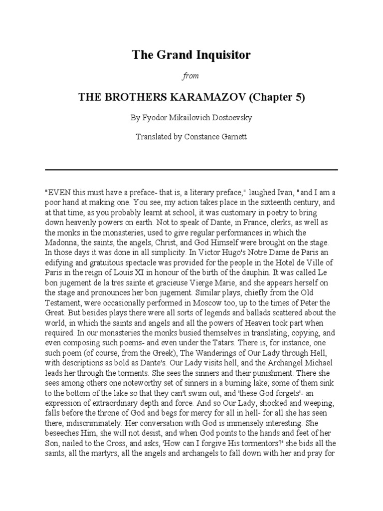 The Grand Inquisitor The Brothers Karamazov (Chapter 5) Download