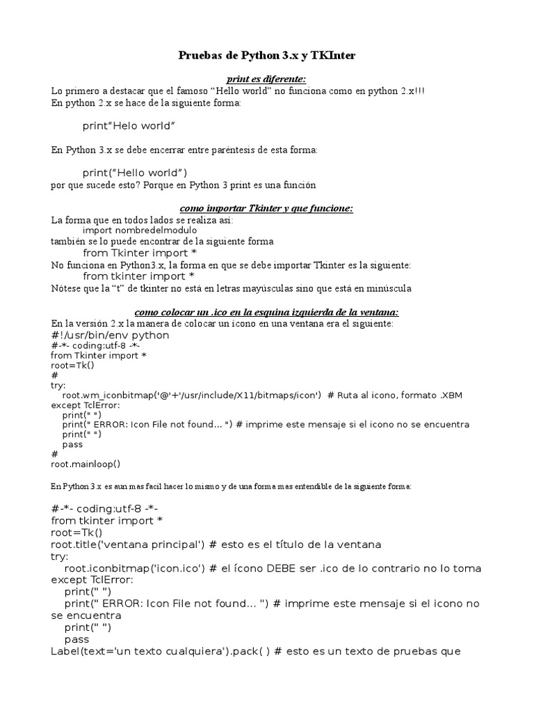 Guía de Python 3.x y Tkinter | PDF | Archivo de computadora ...