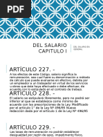 El Salario. Derecho Laboral