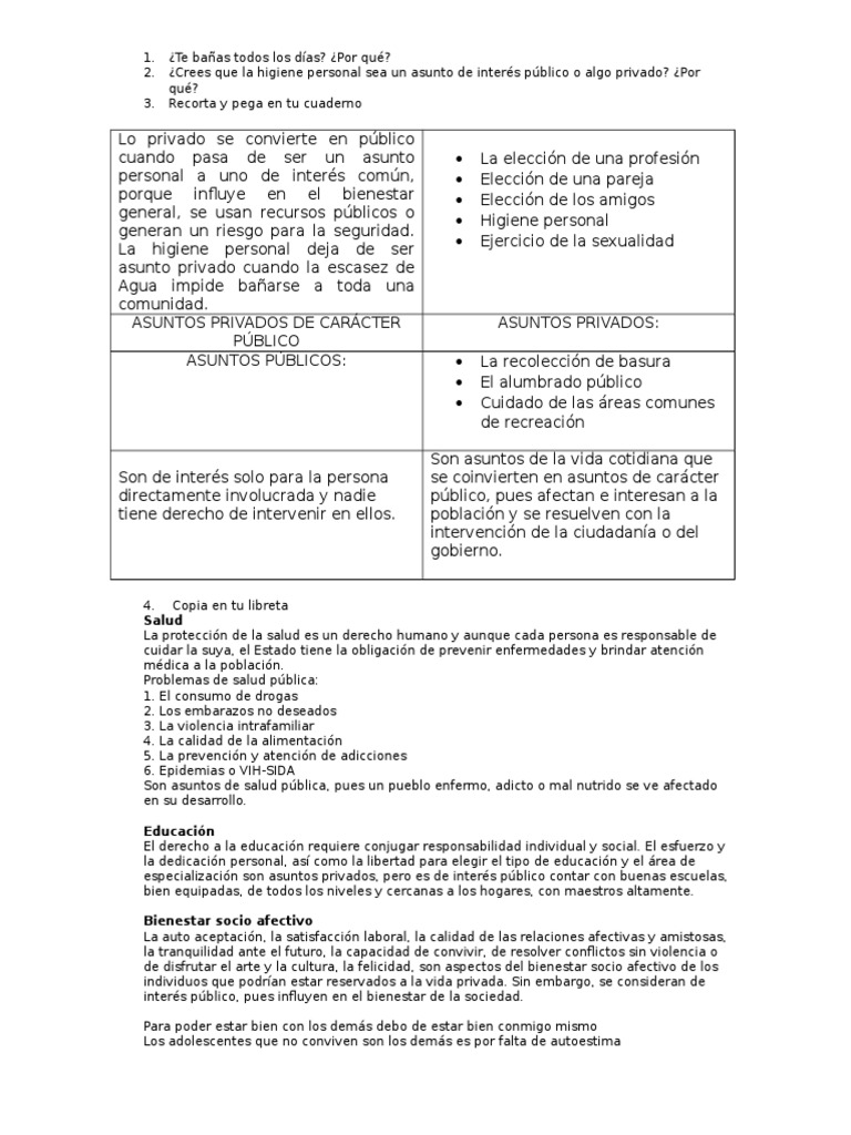 Asuntos Privados de Caracter Publico Bienestar Interés