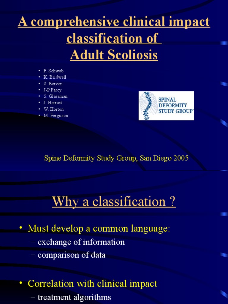 Adult Scoliosis Classification Scoliosis Vertebral Column