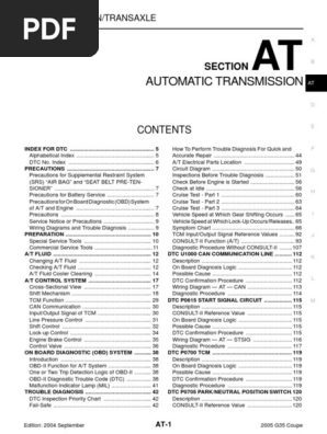 05 Infiniti G35 Automatic Transmission Airbag Transmission Mechanics