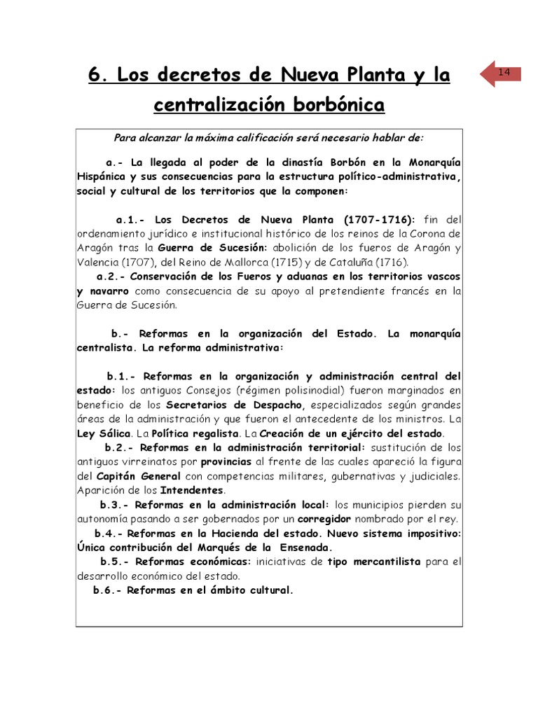Decretos de Nueva Planta Ilustración Imperio español