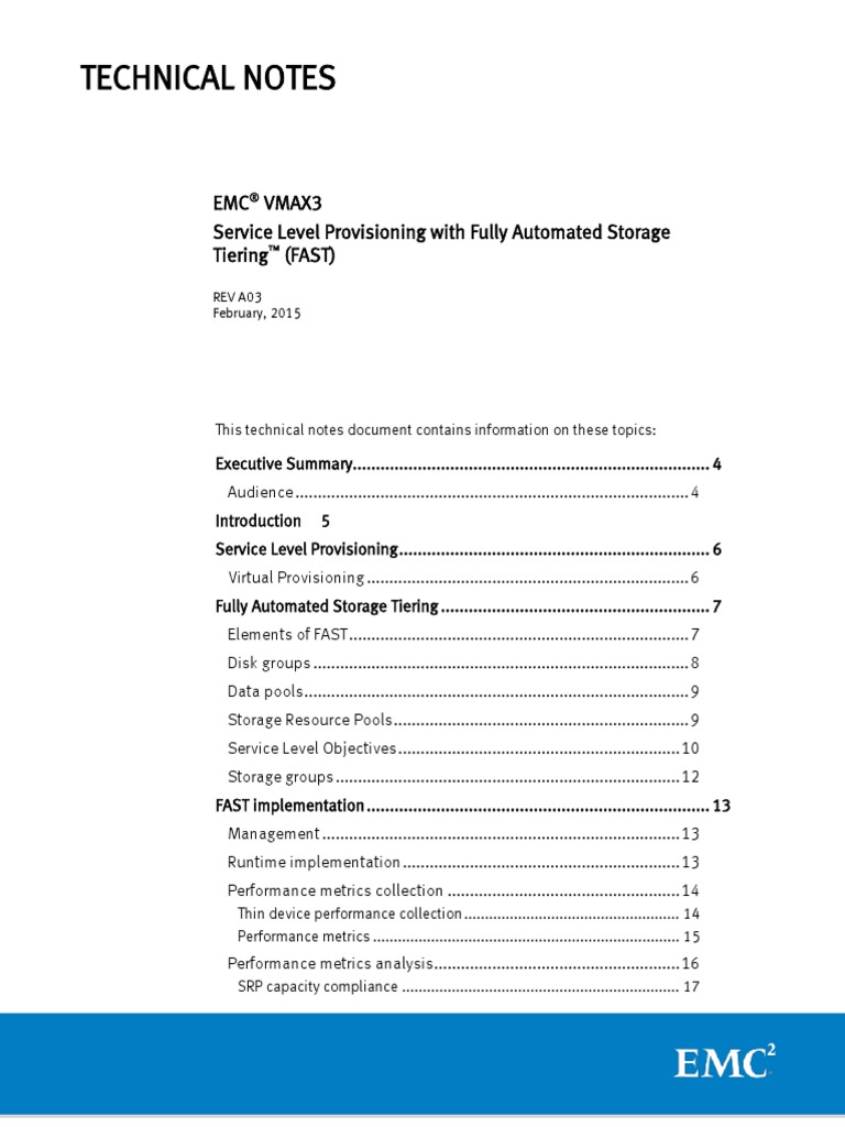 Service Level Provisioning With Fully Automated Storage Tiering (FAST