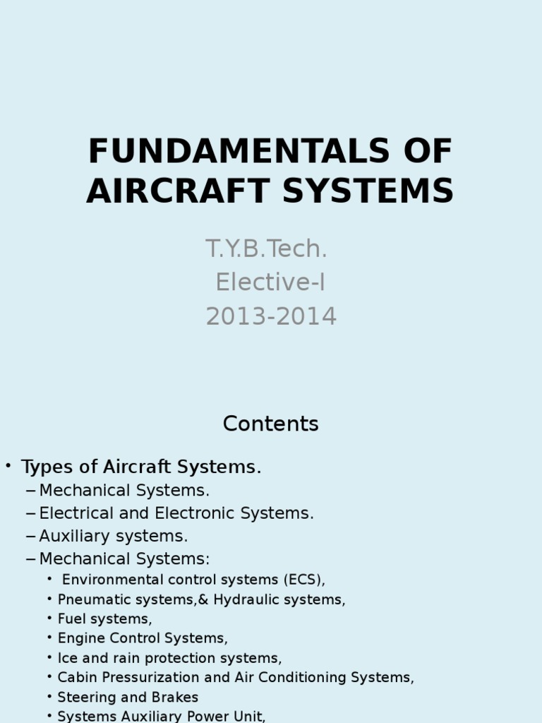Fundamentals of Aircraft Systems | PDF | Aircraft Flight Control System ...